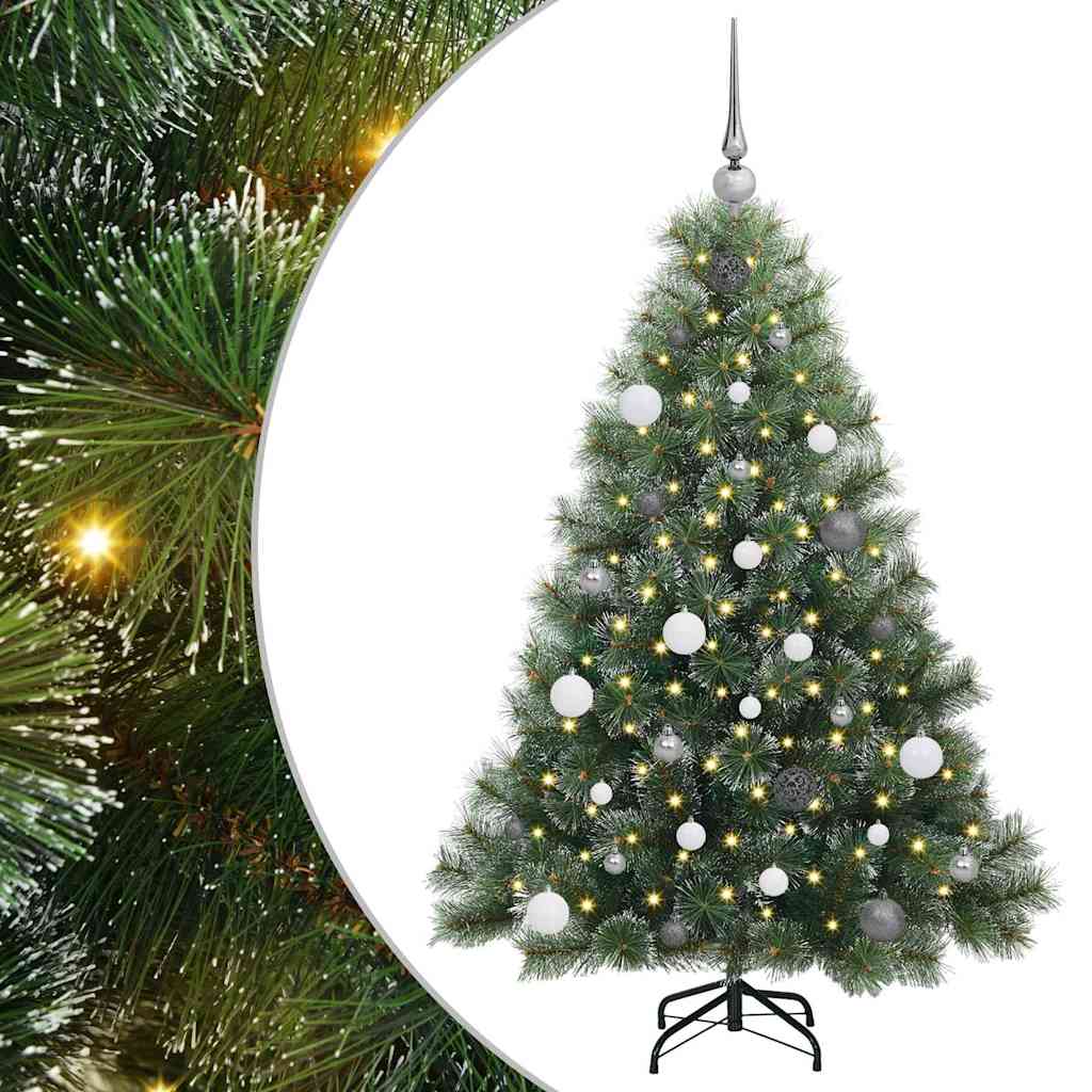 vidaXL Artificial Christmas Tree with 150 LEDs Green 150 cm PE and PVC 2