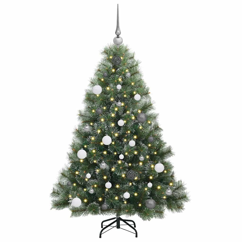 vidaXL Artificial Christmas Tree with 150 LEDs Green 150 cm PE and PVC 3