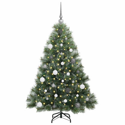 vidaXL Artificial Christmas Tree with 150 LEDs Green 150 cm PE and PVC 3