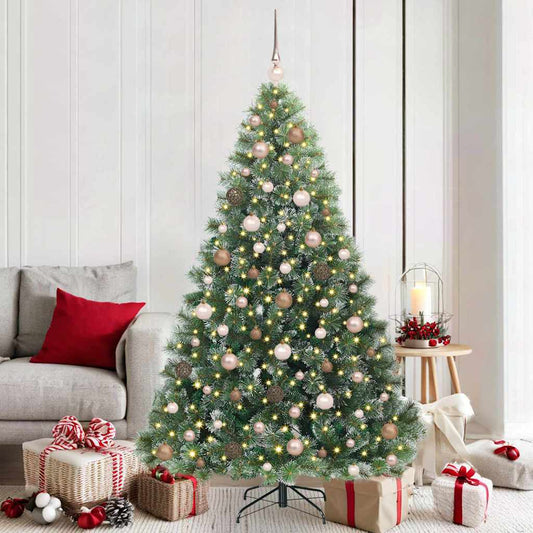 vidaXL Artificial Christmas Tree with 300 LEDs Green 180 cm PE and PVC 1