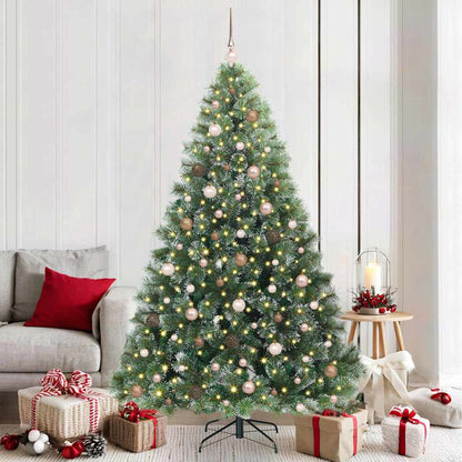 vidaXL Artificial Christmas Tree with 300 LEDs Green 210 cm PE and PVC 1