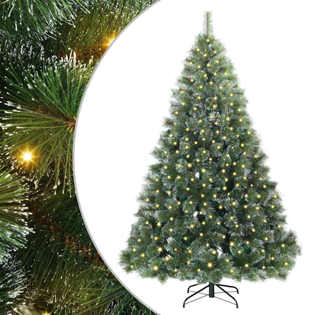 vidaXL Artificial Christmas Tree with 300 LEDs Green 240 cm PE and PVC 2