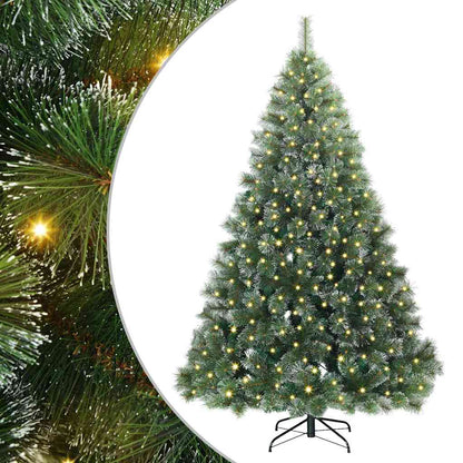 vidaXL Artificial Christmas Tree with 300 LEDs Green 240 cm PE and PVC 2