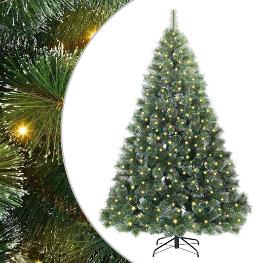 vidaXL Artificial Christmas Tree with 300 LEDs Green 240 cm PE and PVC 2