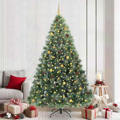 vidaXL Artificial Christmas Tree with 300 LEDs Green 240 cm PE and PVC 1