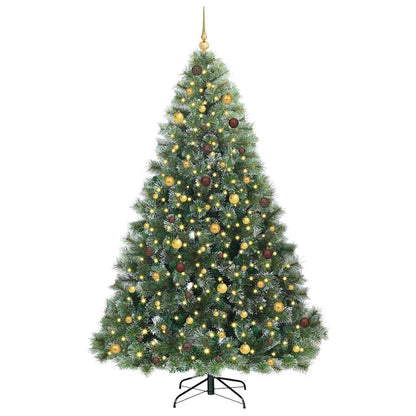 vidaXL Artificial Christmas Tree with 300 LEDs Green 240 cm PE and PVC 3