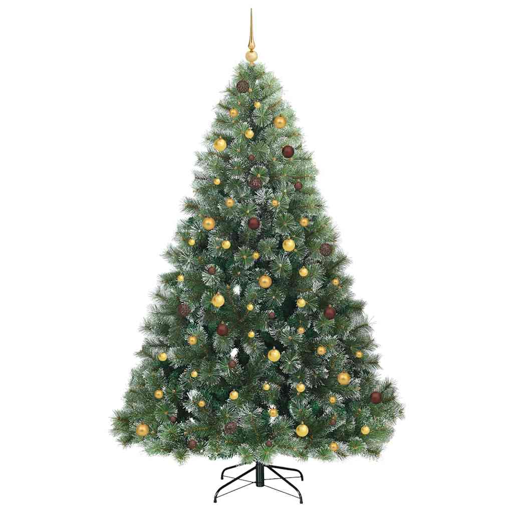 vidaXL Artificial Christmas Tree with 300 LEDs Green 240 cm PE and PVC 4
