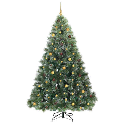vidaXL Artificial Christmas Tree with 300 LEDs Green 240 cm PE and PVC 4