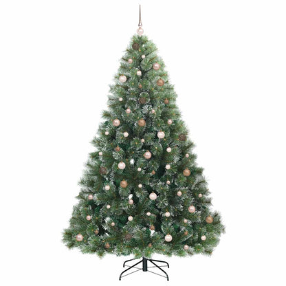 vidaXL Artificial Christmas Tree with 300 LEDs Green 240 cm PE and PVC 4