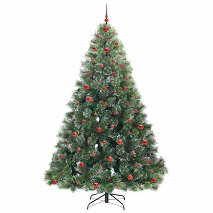 vidaXL Artificial Christmas Tree with 300 LEDs Green 240 cm PE and PVC 4