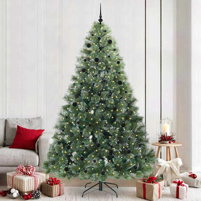 vidaXL Artificial Christmas Tree with 300 LEDs Green 240 cm PE and PVC 1