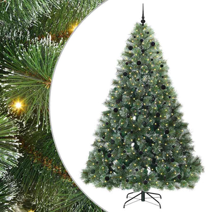 vidaXL Artificial Christmas Tree with 300 LEDs Green 240 cm PE and PVC 2