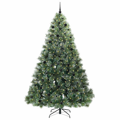 vidaXL Artificial Christmas Tree with 300 LEDs Green 240 cm PE and PVC 3