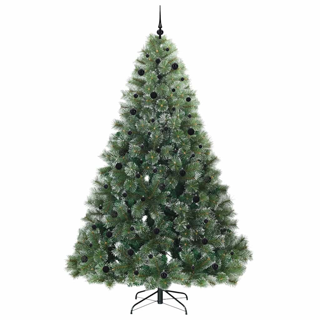 vidaXL Artificial Christmas Tree with 300 LEDs Green 240 cm PE and PVC 4