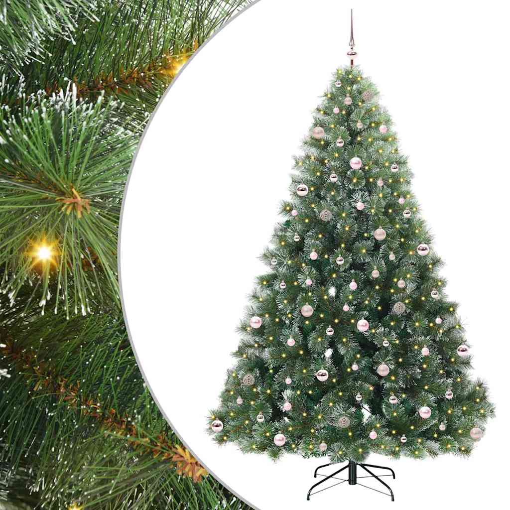 vidaXL Artificial Christmas Tree with 300 LEDs Green 240 cm PE and PVC 2