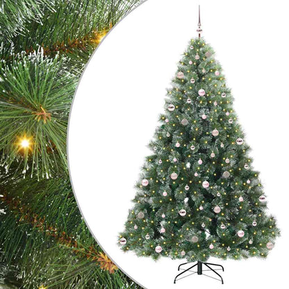 vidaXL Artificial Christmas Tree with 300 LEDs Green 240 cm PE and PVC 2
