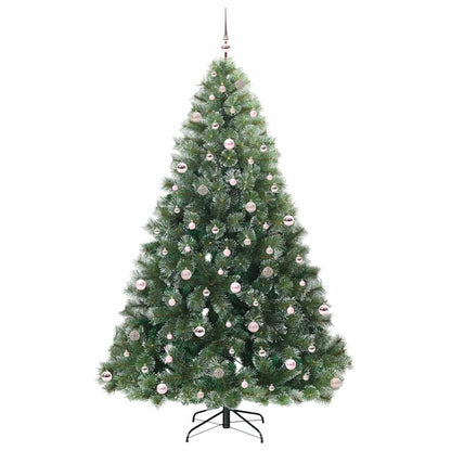 vidaXL Artificial Christmas Tree with 300 LEDs Green 240 cm PE and PVC 4