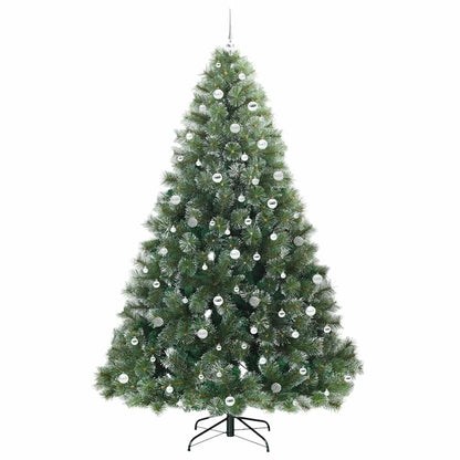 vidaXL Artificial Christmas Tree with 300 LEDs Green 240 cm PE and PVC 4