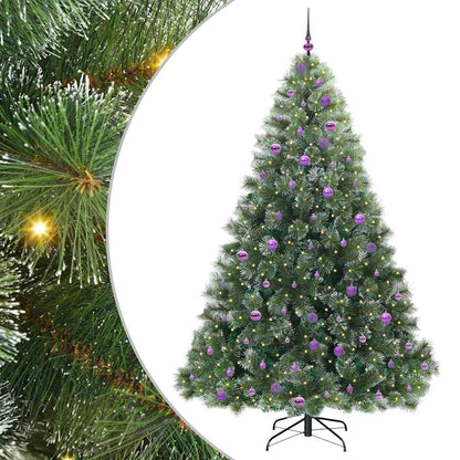 vidaXL Artificial Christmas Tree with 300 LEDs Green 240 cm PE and PVC 2