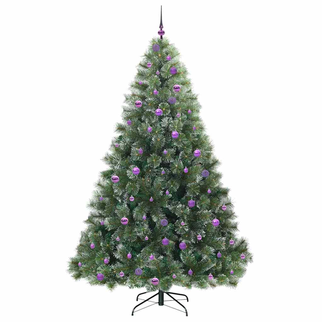 vidaXL Artificial Christmas Tree with 300 LEDs Green 240 cm PE and PVC 4