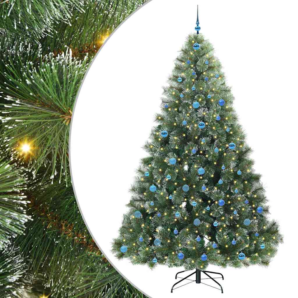vidaXL Artificial Christmas Tree with 300 LEDs Green 240 cm PE and PVC 2