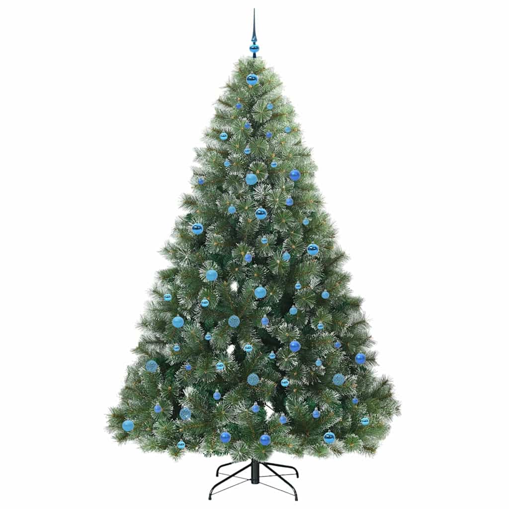 vidaXL Artificial Christmas Tree with 300 LEDs Green 240 cm PE and PVC 4
