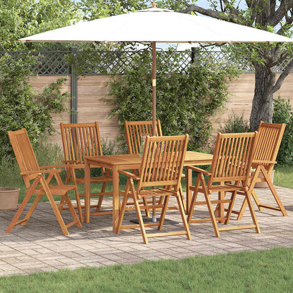 vidaXL Garden Dining Set 7 pcs 6-Seaters Natural Solid Acacia Wood 4