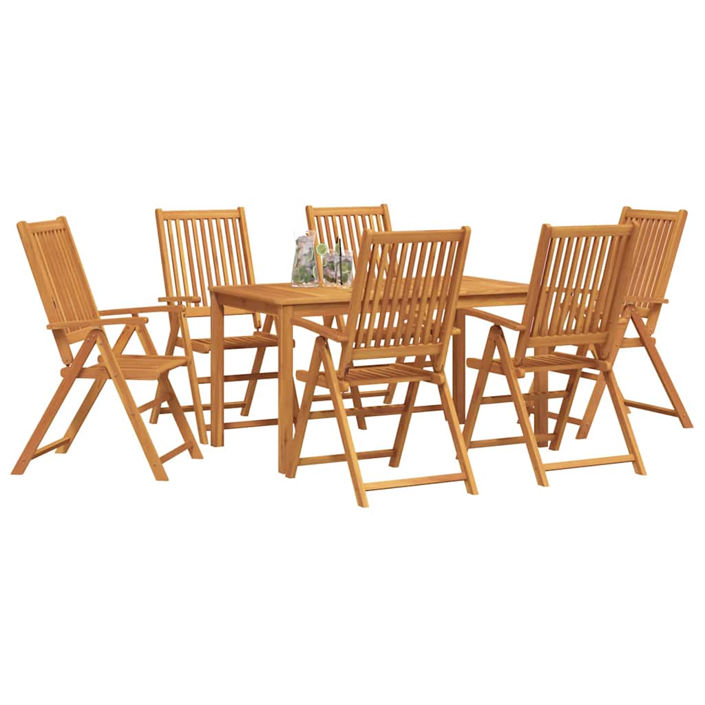 vidaXL Garden Dining Set 7 pcs 6-Seaters Natural Solid Acacia Wood 3