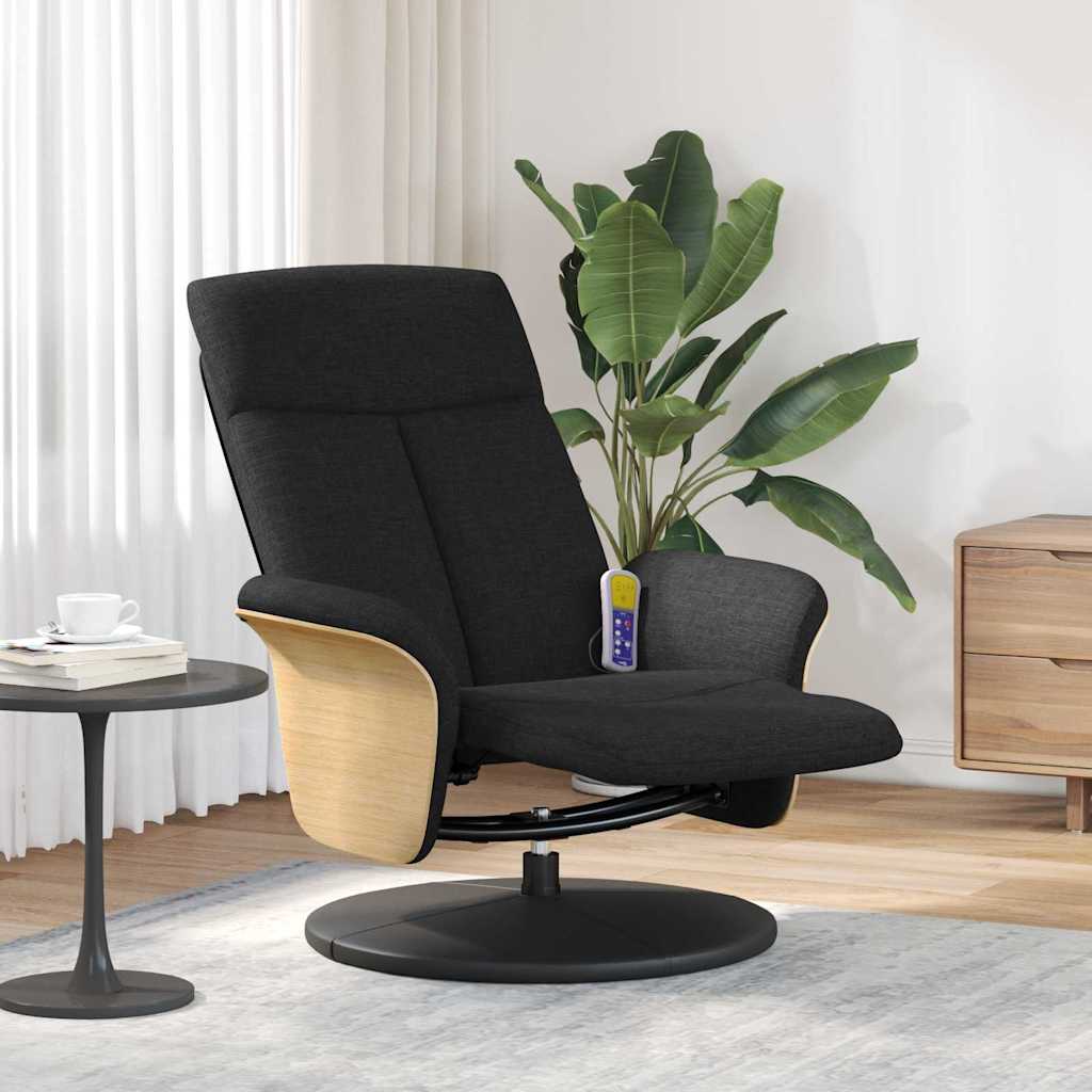 vidaXL Massage Recliner Chair Black 79 x 87 x 104.5 cm Fabric 1