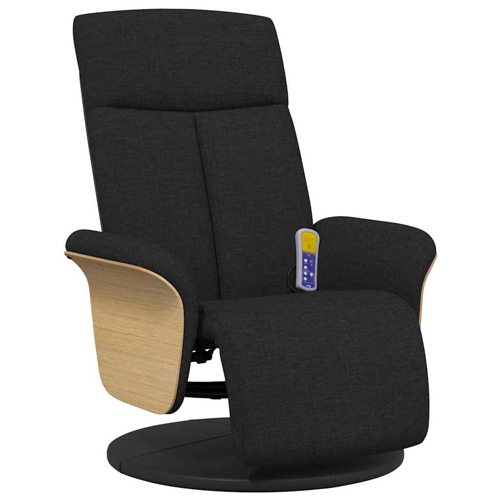 vidaXL Massage Recliner Chair Black 79 x 87 x 104.5 cm Fabric 4