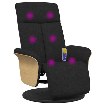 vidaXL Massage Recliner Chair Black 79 x 87 x 104.5 cm Fabric 2
