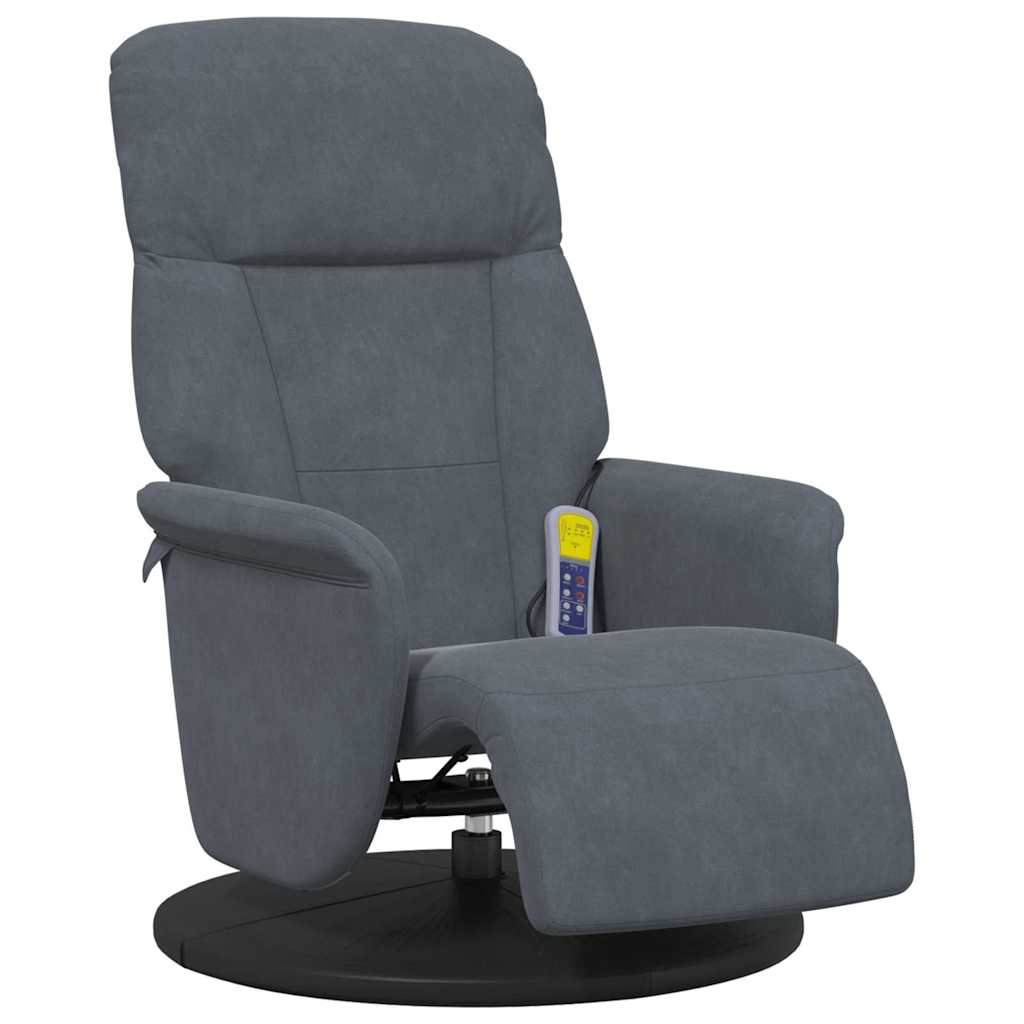 vidaXL Massage Recliner Chair Dark Grey 91 x 71 x 105 cm Velvet 4