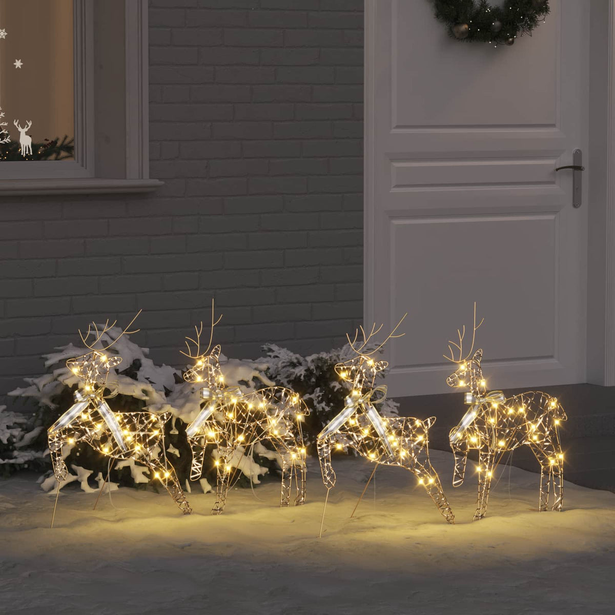 Christmas Reindeer Cold White Gold PET 4