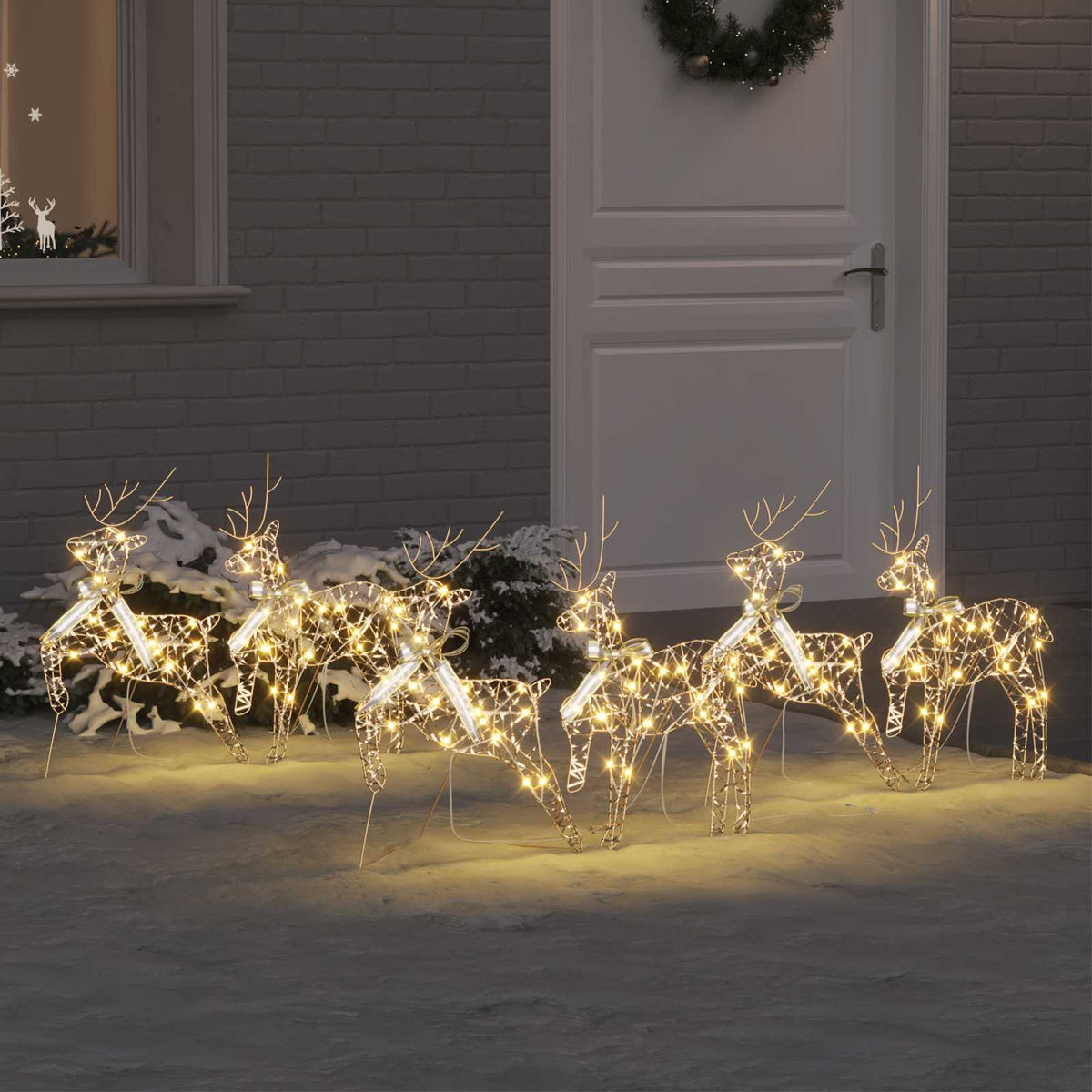 Christmas Reindeer Cold White Gold PET 6