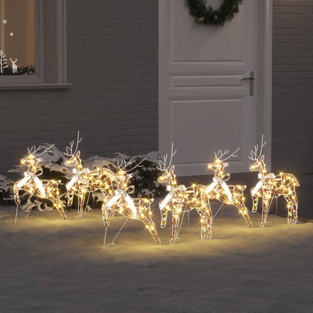 Christmas Reindeer Cold White Iridescent PET 6