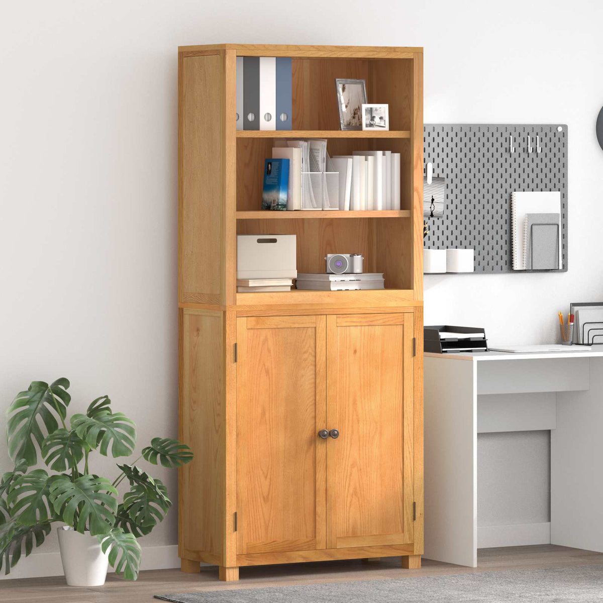 vidaXL Storage Furniture Set with Shelf 2 pcs Natural 80 x 35 x 185 cm 1
