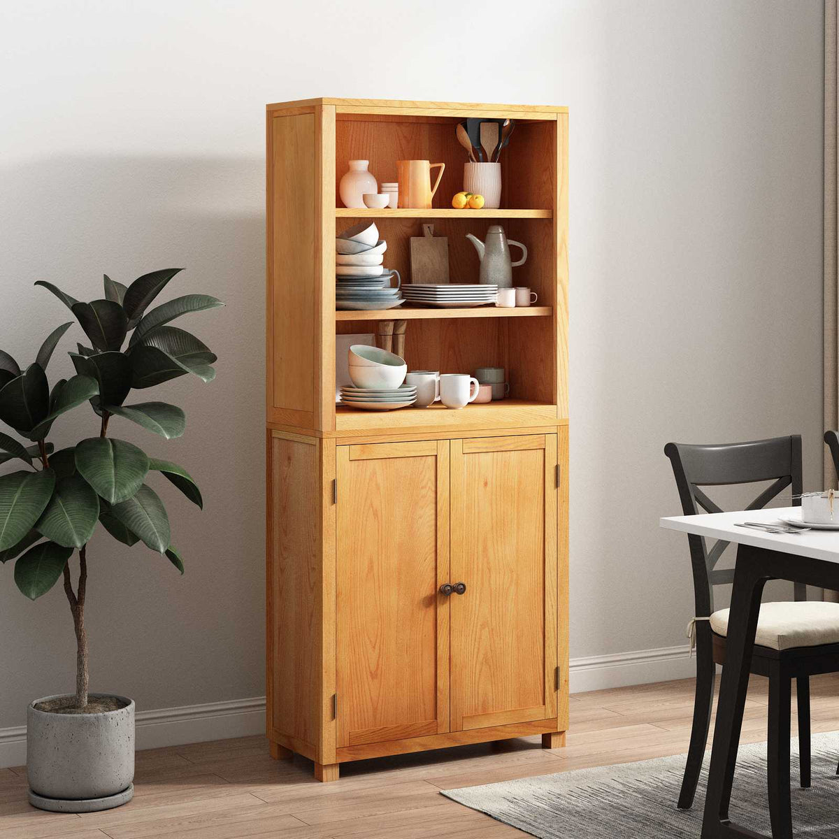 vidaXL Storage Furniture Set with Shelf 2 pcs Natural 80 x 35 x 185 cm 4