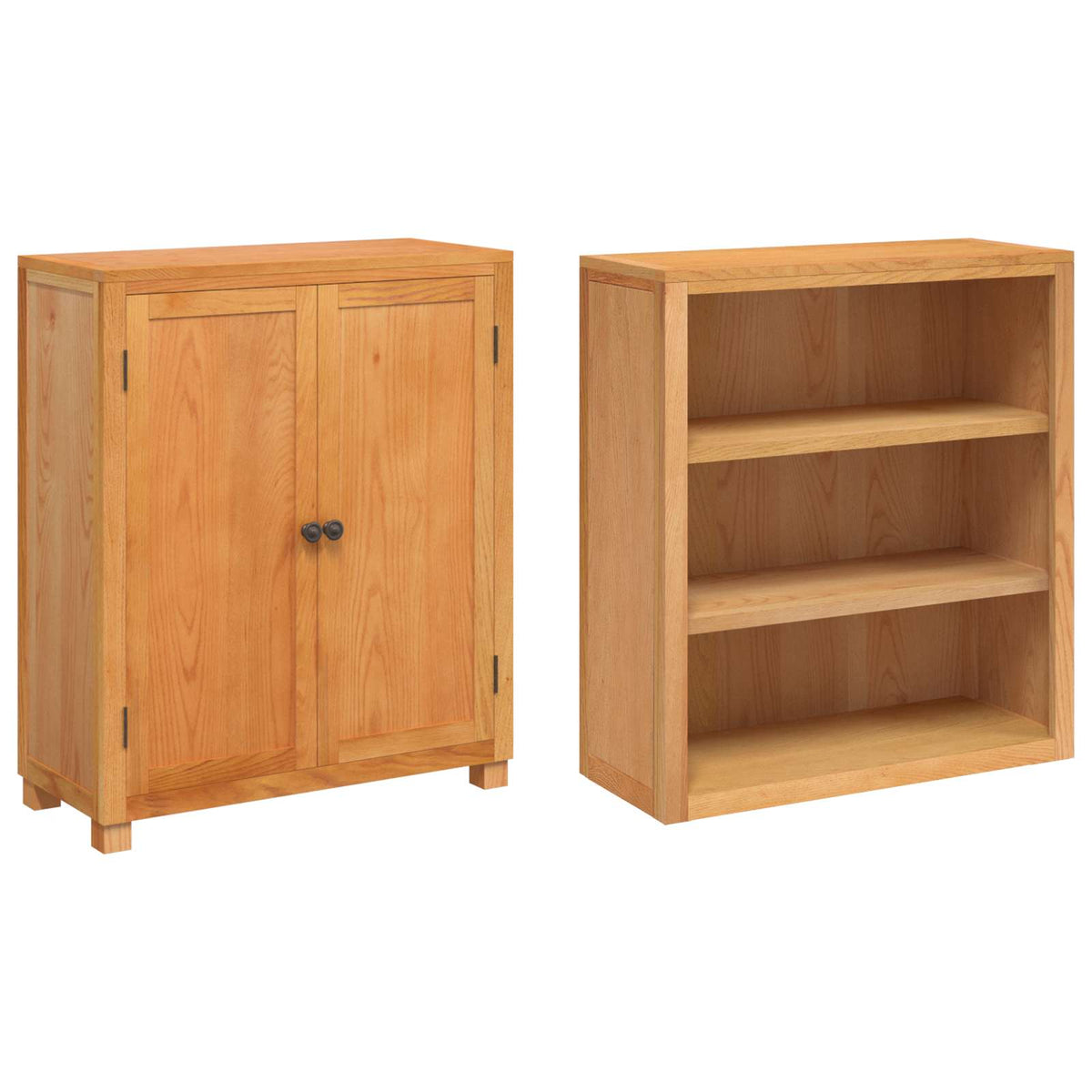 vidaXL Storage Furniture Set with Shelf 2 pcs Natural 80 x 35 x 185 cm 5