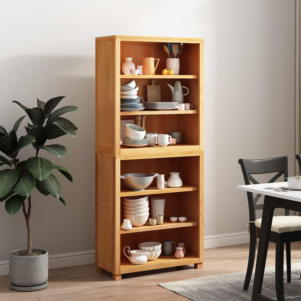 vidaXL Storage Furniture Set with Shelf 2 pcs Natural 80 x 35 x 185 cm 4