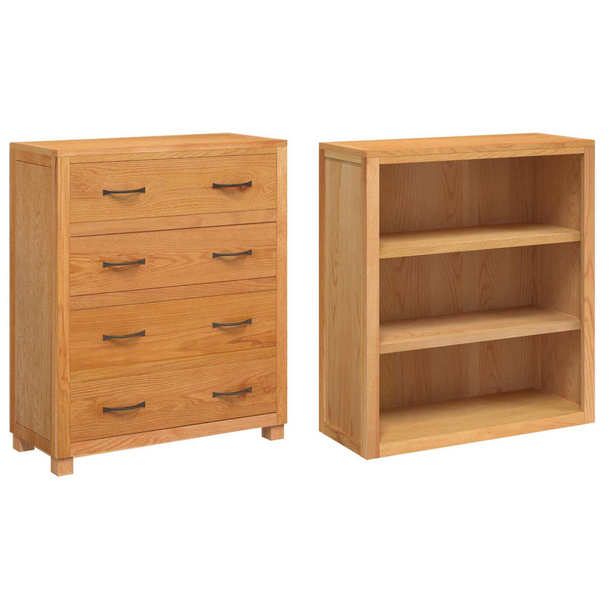 vidaXL Storage Furniture Set with Shelf 2 pcs Natural 80 x 35 x 185 cm 5