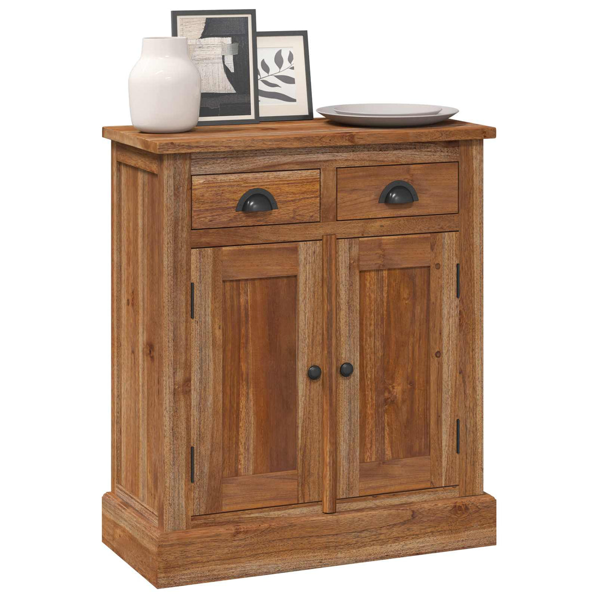 vidaXL Storage Cabinet Natural 65 x 30 x 75 cm Solid Teak Wood 3