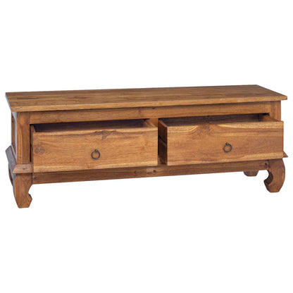 vidaXL TV Stand 110 x 35 x 40 cm Natural Solid Teak Wood 5