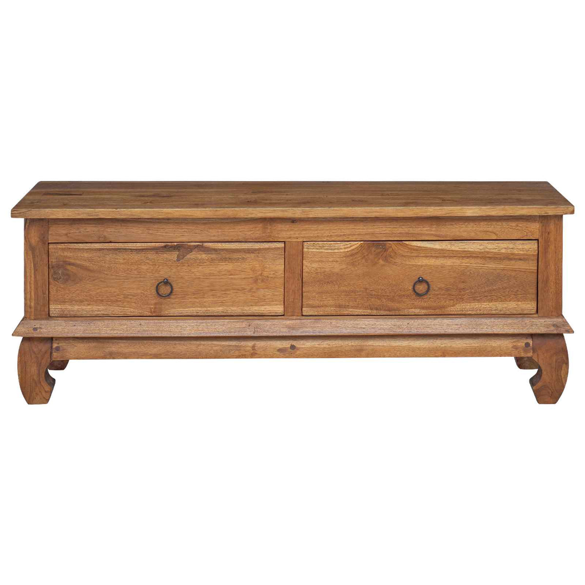vidaXL TV Stand 110 x 35 x 40 cm Natural Solid Teak Wood 6
