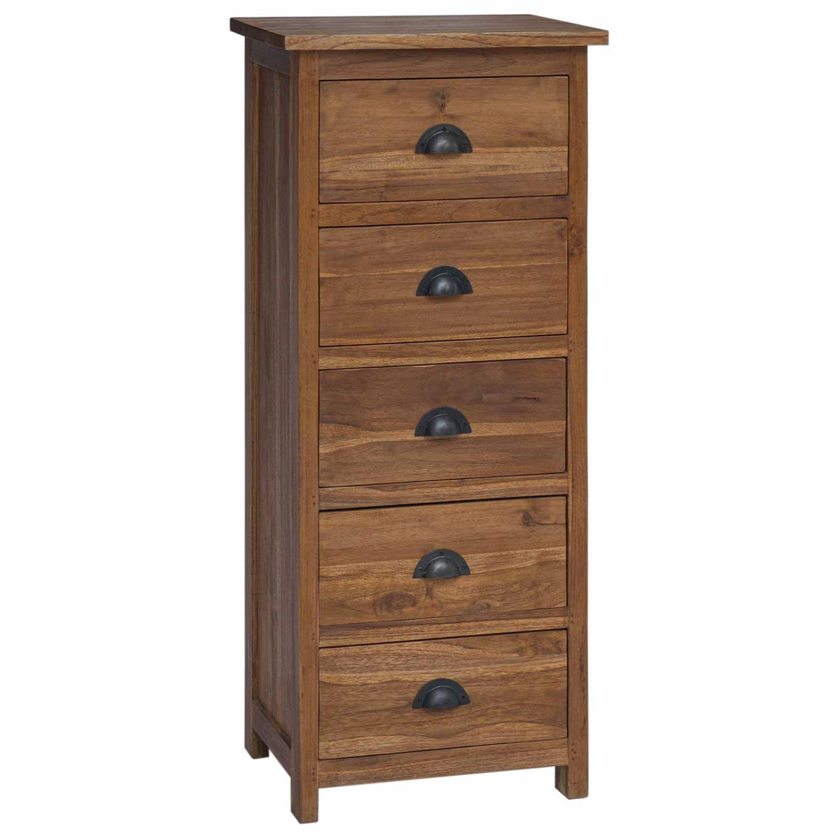 vidaXL Chest of Drawers Natural 45 x 35 x 110 cm Solid Teak Wood 2