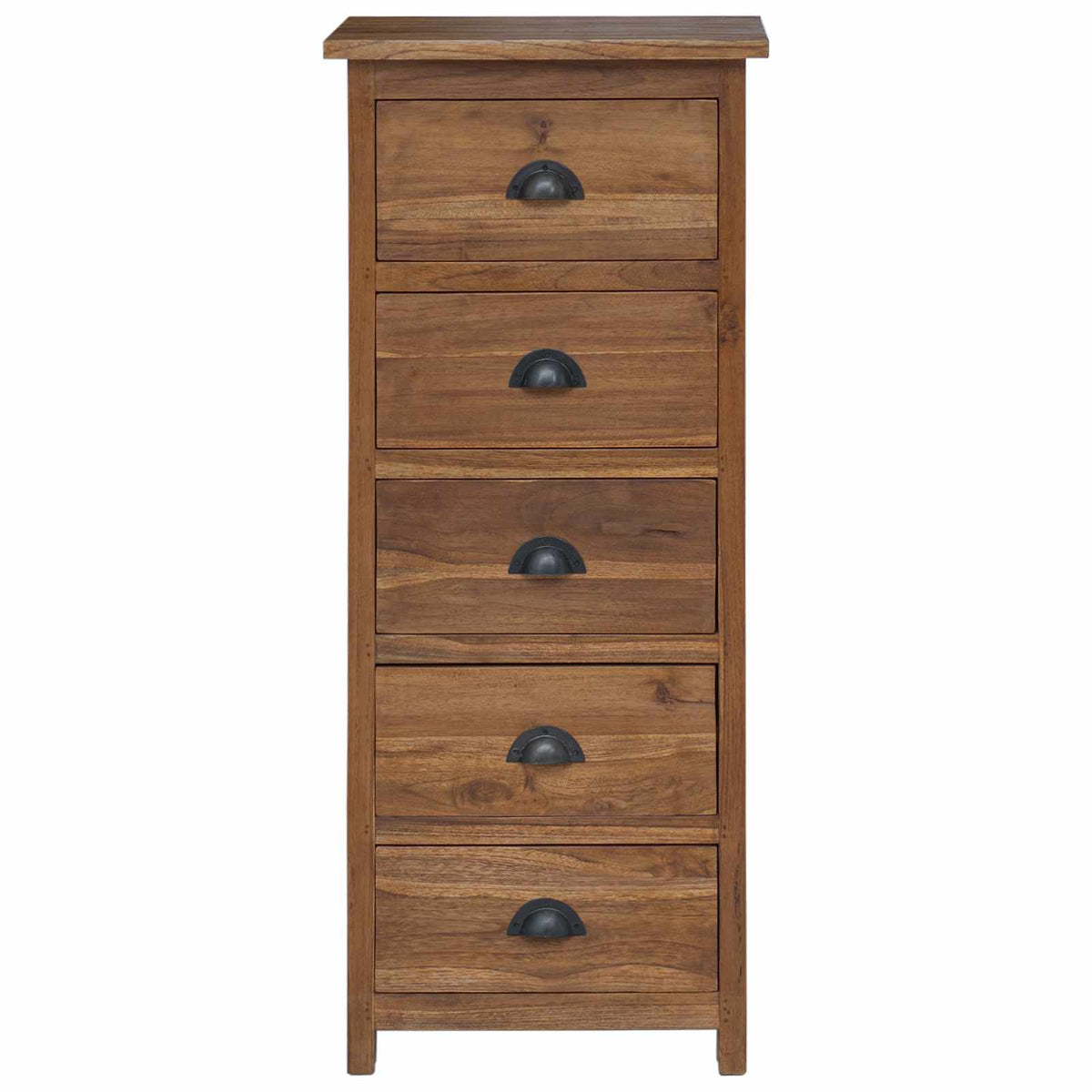 vidaXL Chest of Drawers Natural 45 x 35 x 110 cm Solid Teak Wood 6