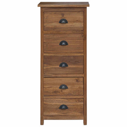 vidaXL Chest of Drawers Natural 45 x 35 x 110 cm Solid Teak Wood 6