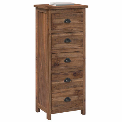 vidaXL Chest of Drawers Natural 45 x 35 x 110 cm Solid Teak Wood 3