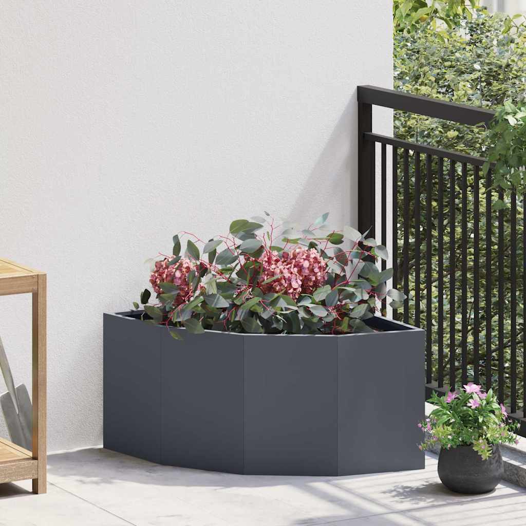 vidaXL Corner Planter 60 x 60 x 35 cm Steel