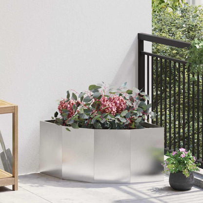 Corner Planter 60 x 60 x 35 cm Steel Stainless steel