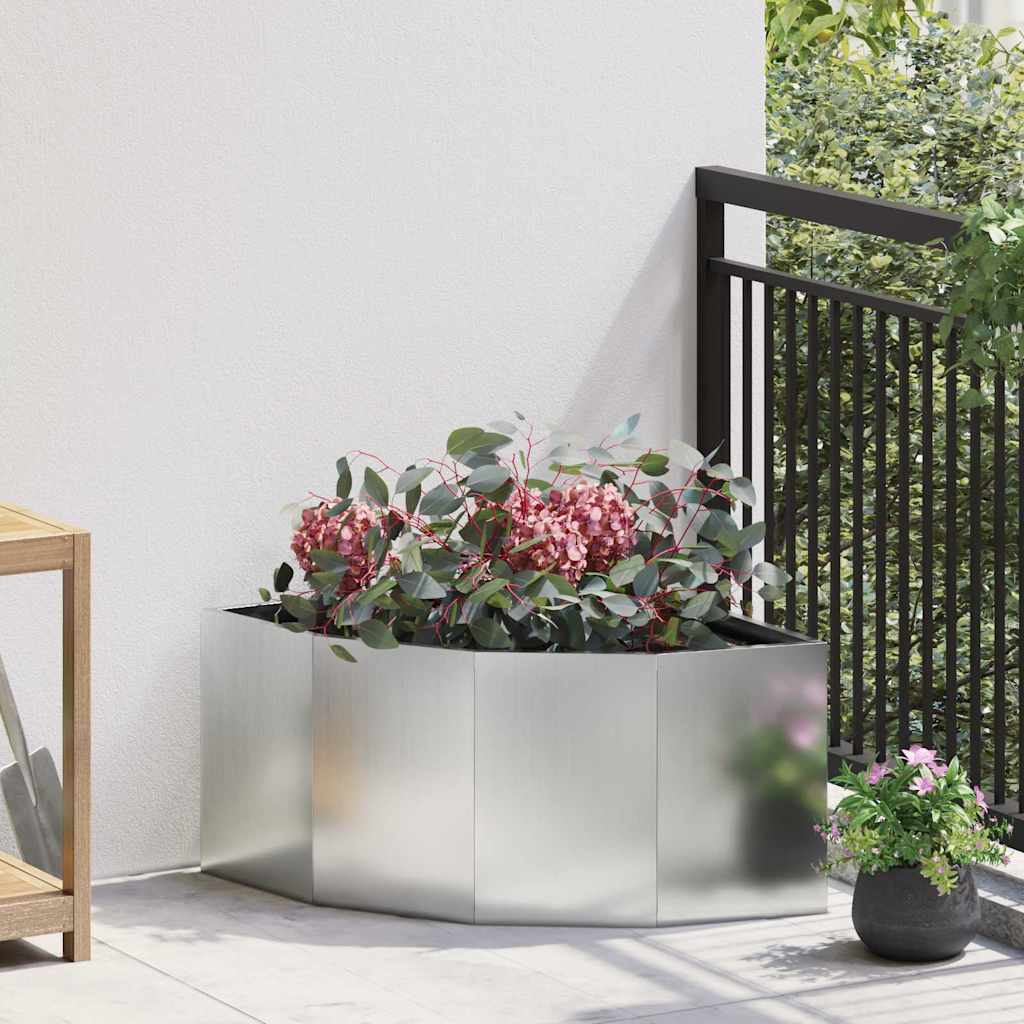 Corner Planter 60 x 60 x 35 cm Steel Galvanised steel